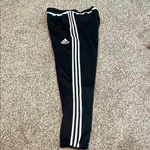 Adidas Black and White Tiro Pants with Signature Stripes